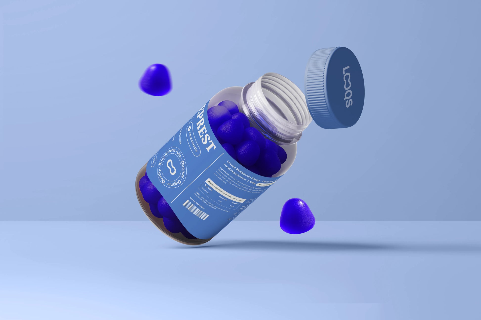 Sleep melatonin gummies shown in a wellness routine